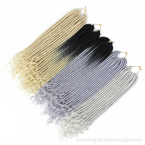 Wholesale Synthetic Hair Hot Selling Crochet Braiding Hair Extensions Faux Locs Deep Curl 20inch Goddess Faux Locs